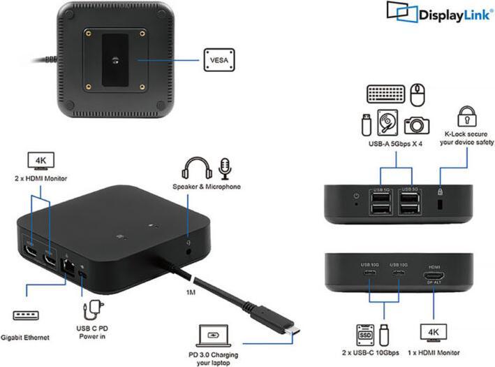 Immagine prodotto LMP Triplo displayDock 4K (USB-C, 12 Porti)
