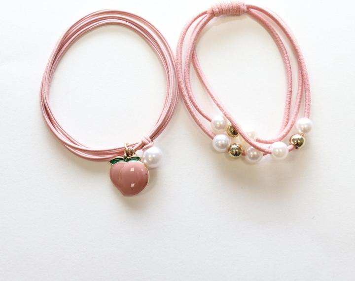 Immagine prodotto Yuko.B Bracciale, pesca e crema (Elastico per capelli)