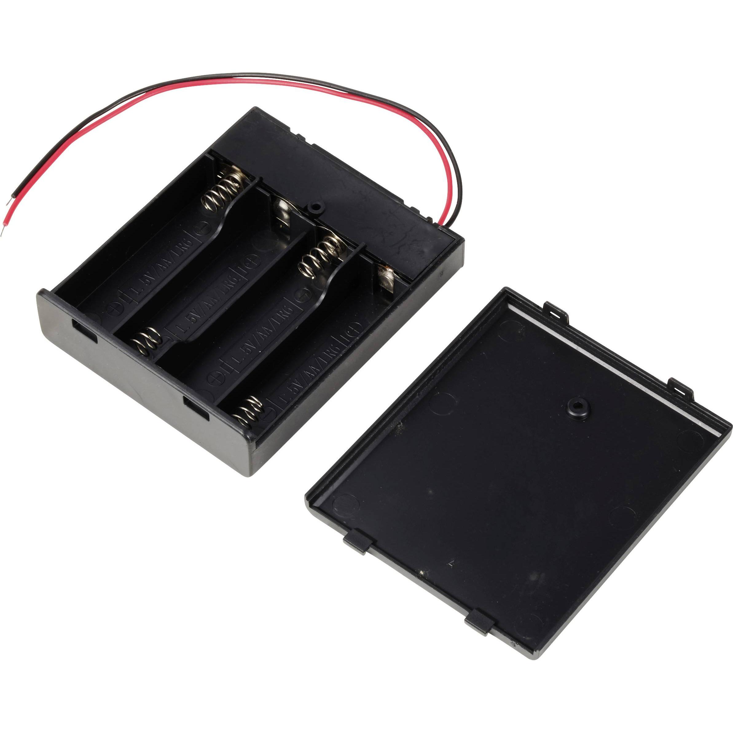 Tru Components TC-13220640 Batteriehalter 4x Mignon (AA) Kabel (L x B x H) 76 x, Accessori pile + batterie