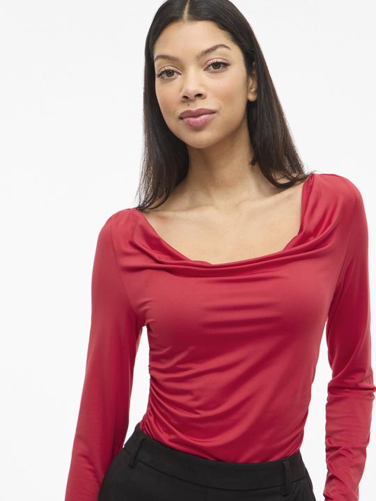 Immagine prodotto Vila VIKANA Wasserfall-Ausschnitt Oberteil mit langen Ärmeln (S)