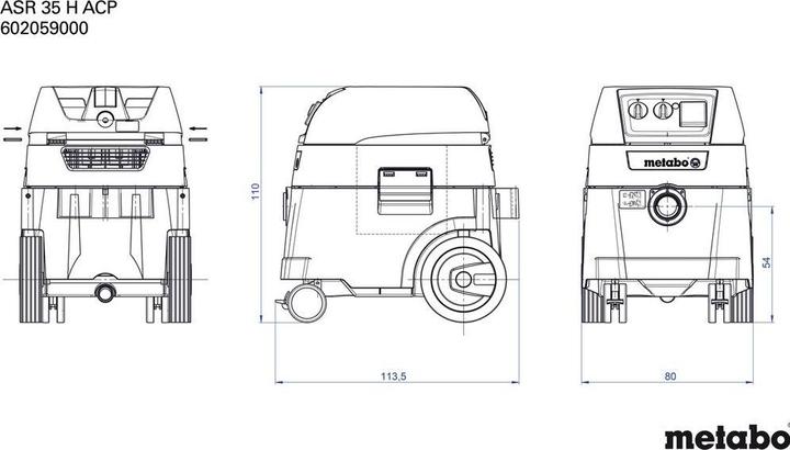 Produktbild Metabo Asr 35 H Acp (Nass-Trockensauger)
