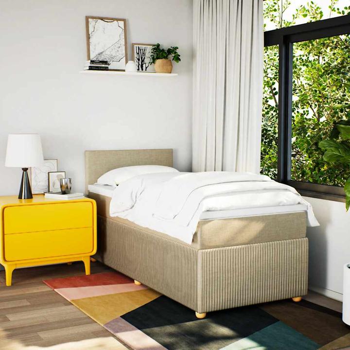 Produktbild vidaXL Bo x springbett mit Matratze 200 x 200 cm Stoff (200 x 200 cm)