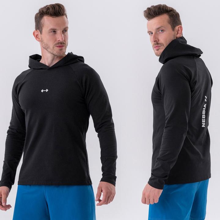 Image du produit Nebbia T-shirt à manches longues avec une capuche 330 noir (XL)