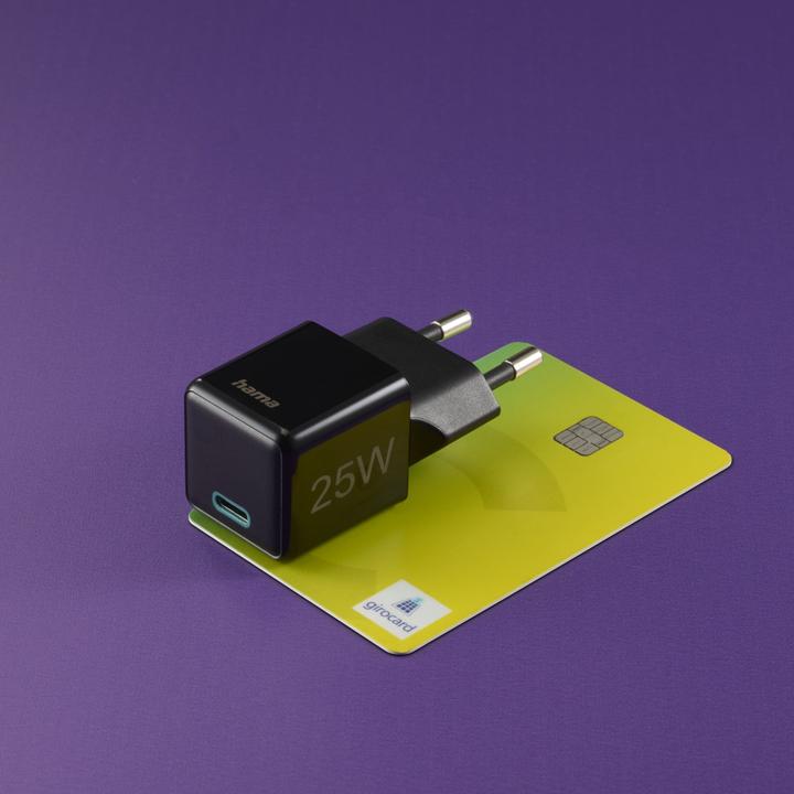 Produktbild Hama Schnellladegerät, USB-C, PD/Qualcomm®, Super-Mini-Charger, 25 W, Schwarz (25 W, 1 Port)