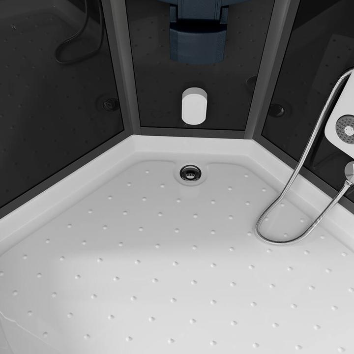 Actual product image Home Deluxe Steam shower with waterfall MANTA BLACK L steam sauna, 100x100x220cm