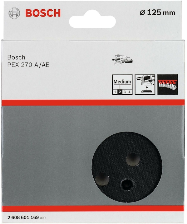 Produktbild Bosch Professional Zubehör Schleifteller mittel, 125 mm, 8, für PEX 270 A, PEX 270 AE (Mittelhart)