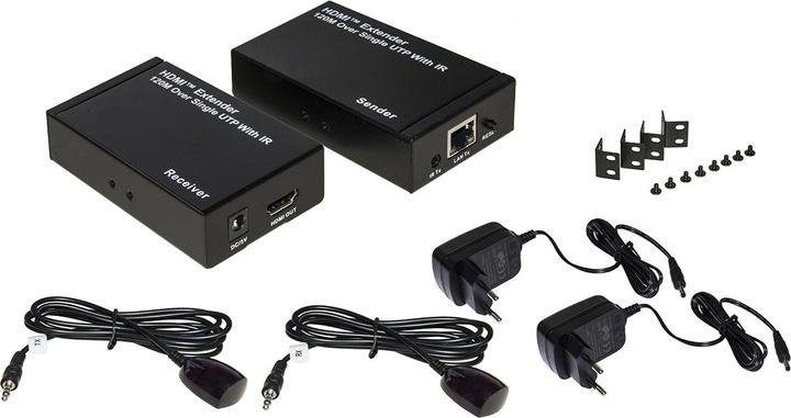 Actual product image Extender HDMI Tramite Cavo Rete Cat 5/6 Fino 120mt Infrarosso Telecoman (CAT5e, 200 m)