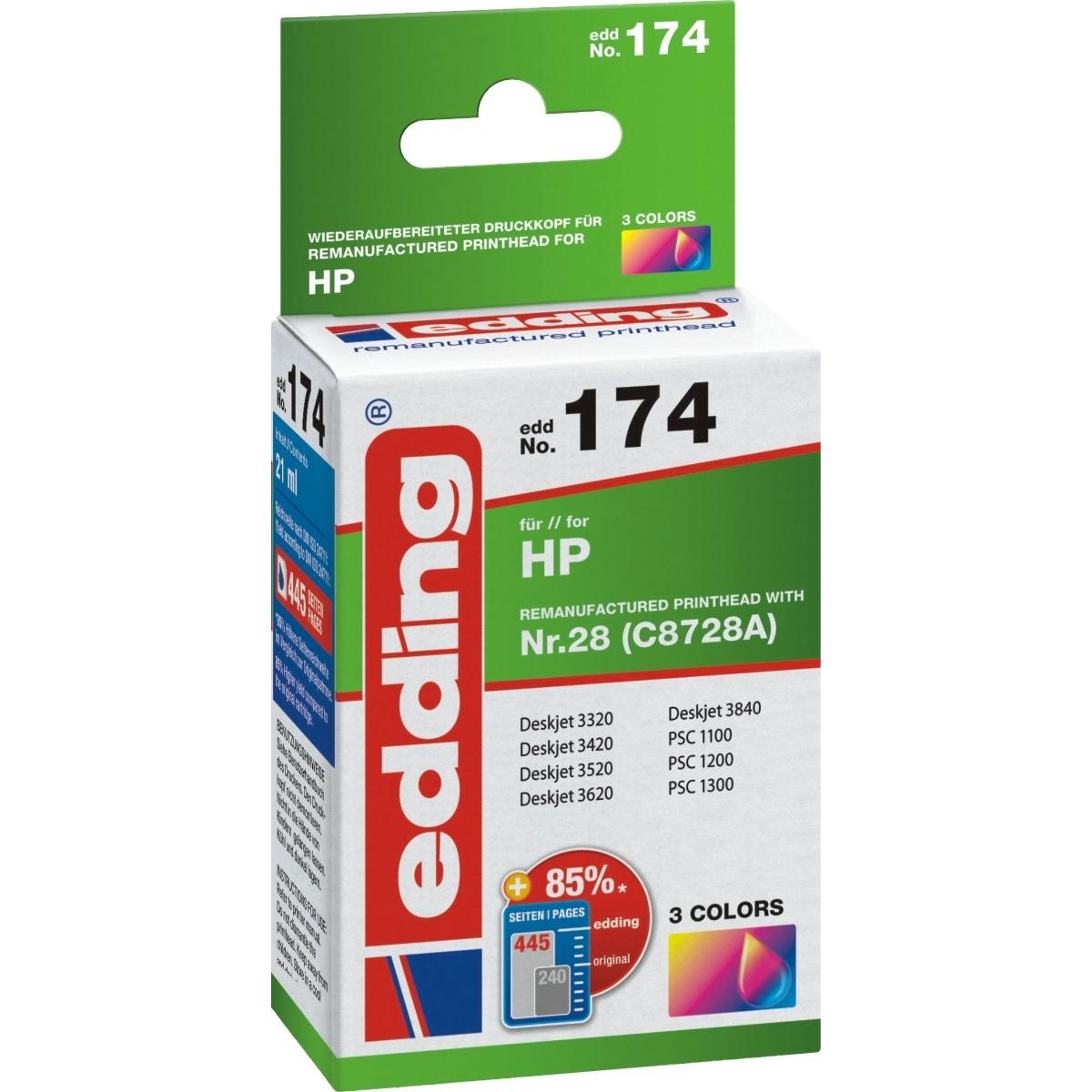 Edding, Druckerpatrone, Tintenpatrone Druckerpatrone ersetzt 56 (C6656A) Schwarz (BK)