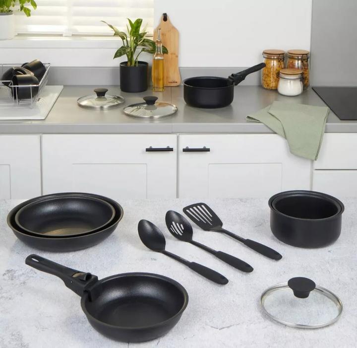 Actual product image Salter BW12055IS Clip & Cook 14-Piece Kitchen Set (Pan set + pot set, Aluminium)