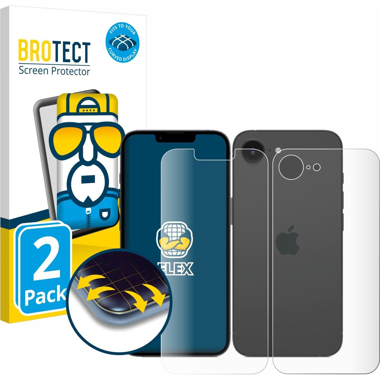 BROTECT Fullscreen Schutzfolie Displayschutz Folie Klar Transparent (2 Stück, Apple iPhone 16e), Smartphone Schutzfolie,...