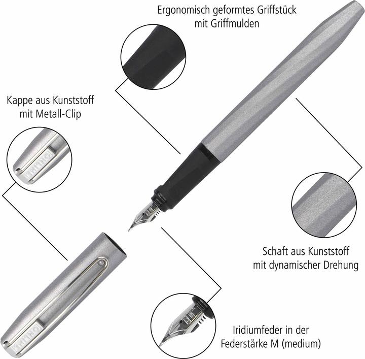 Image du produit Online Stylo plume Slope M 26133/3D Metallic Black M (Metallic Black, 1 x)
