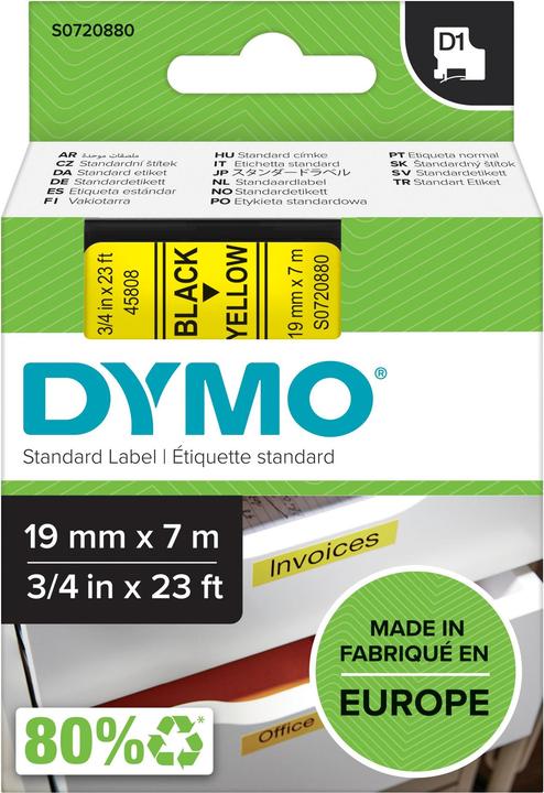 Immagine prodotto Dymo S0720880 Nastro standard (1.90 cm, Giallo)