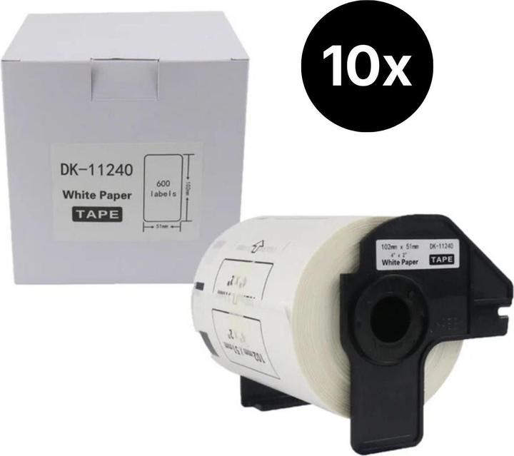 Produktbild Hermex 10er-Set Alternative Etikettenrolle zu Brother DK-11240 Etiketten (102 mm)