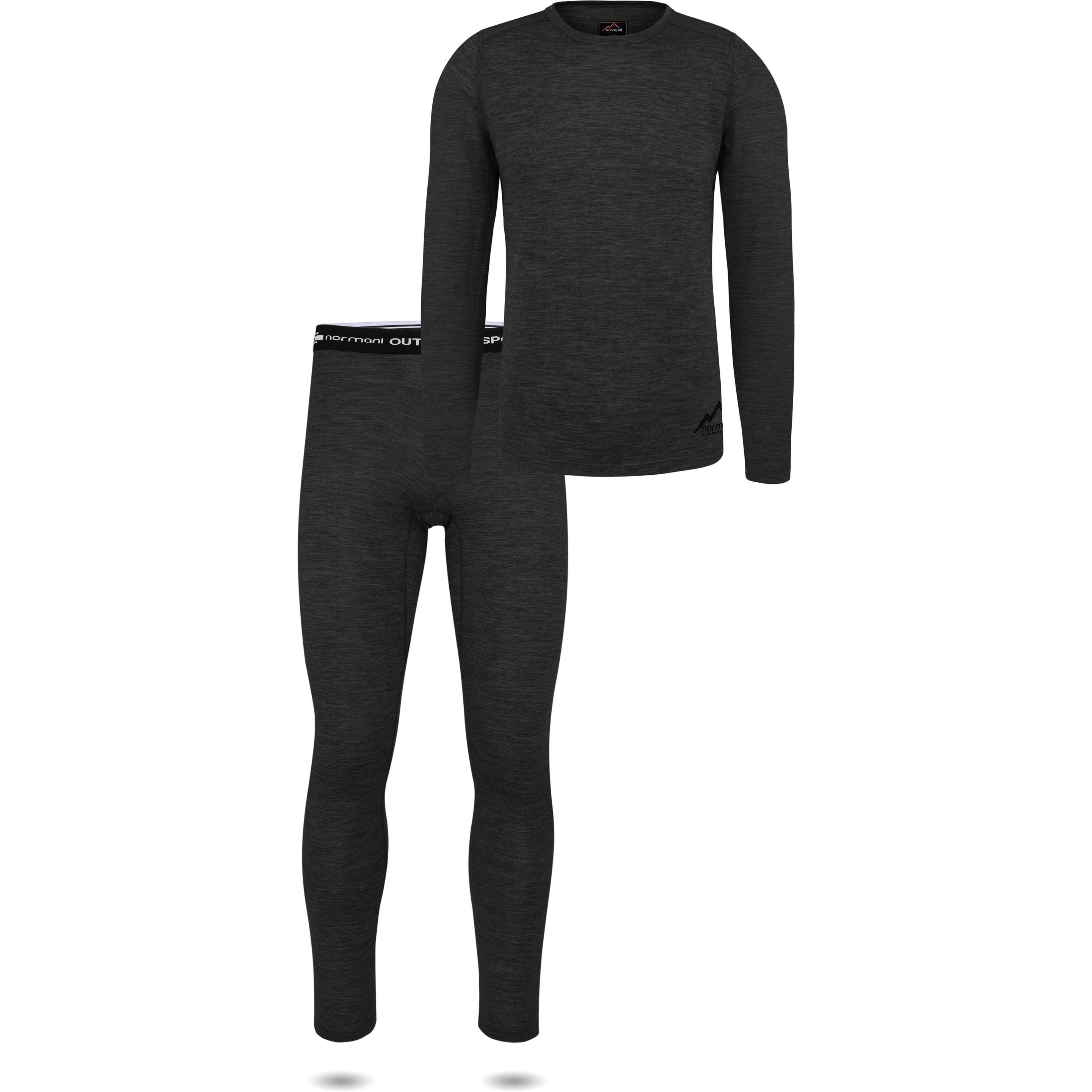Normani, Herren, Funktionsshirt, Herren Merino Unterwäsche-Set Melbourne/Sydney - 9127 (L), Grau, L
