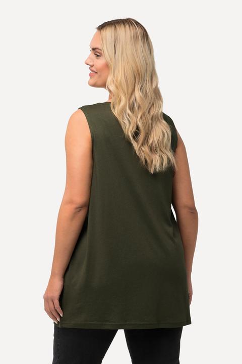 Produktbild Ulla Popken Top, Zierfalten, A-Linie, Rundhals, ärmellos, Modal (46, 48)