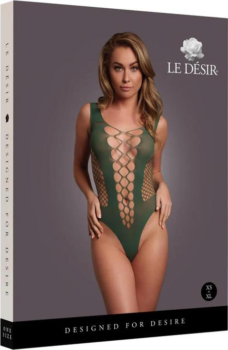 Actual product image Le Désir V-Neck Teddy with Opaque Panels - One Size (One size)