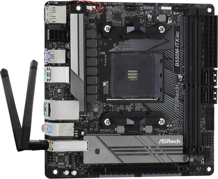 Produktbild AsRock B550M-ITX/ac (AM4, AMD B550, Mini-ITX)