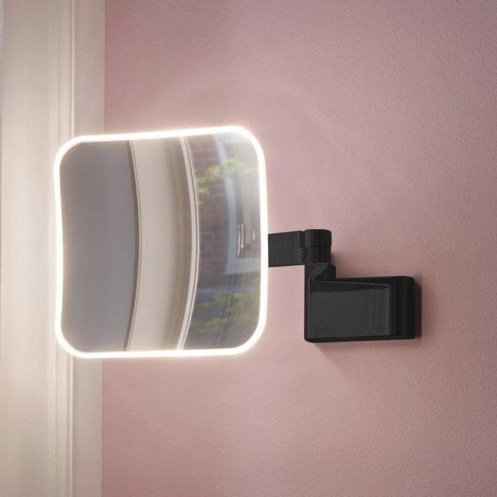 Actual product image Emco LED shaving/cosmetic mirror EVO angular wall model 2-arm 5-fold black