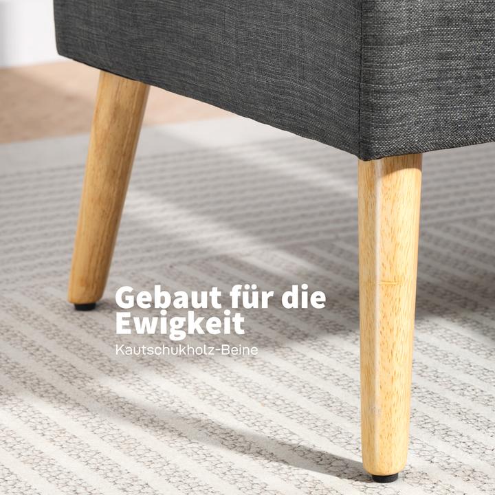 Produktbild Homcom Sofa Polyester, Kautschukholz Dunkelgrau (2-Sitzer)