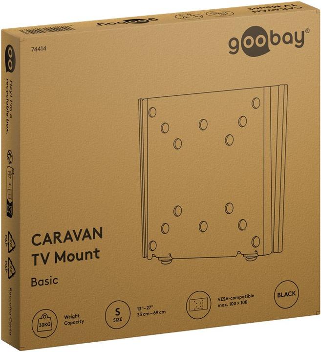Image du produit Goobay Support TV mural Caravan FIXED S (Mur, 30 kg, 13" - 27")