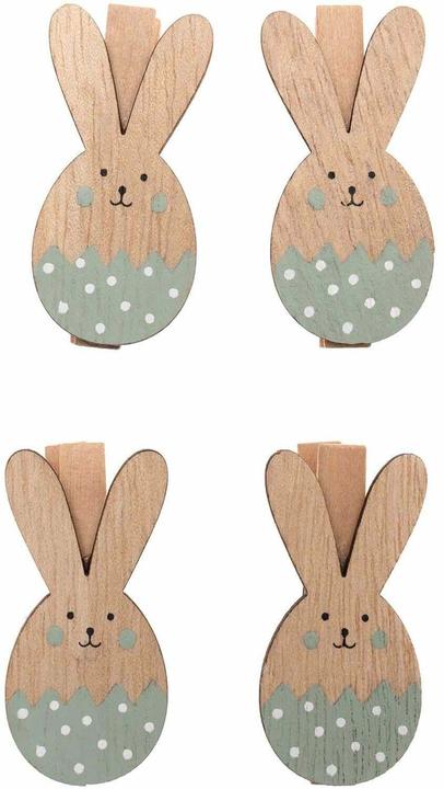 Produktbild Rico Design Dekoklammer Osterhase 4 Stück, Gold (4 x, 2 x 10 x 13 cm)