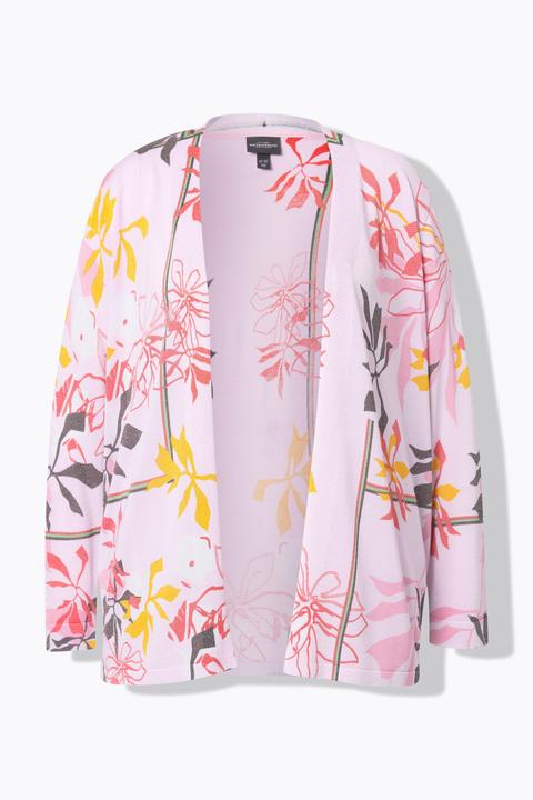 Produktbild Ulla Popken Strickjacke, florales Design, ohne Verschluss, Langarm (60)