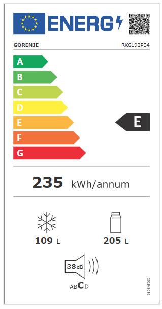 Energy Label Gorenje RK 6192 PS4 si (108 l)