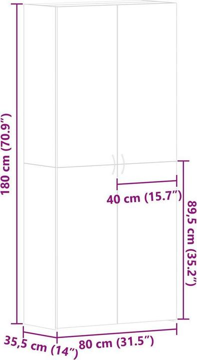 Actual product image vidaXL Schuh Organizer (35.50 x 35.50 x 180 cm)