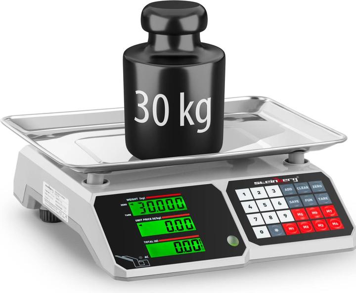 Steinberg Bilancia da banco di controllo - 30 kg / 1 g - 34,1 x 24,1 cm - LCD