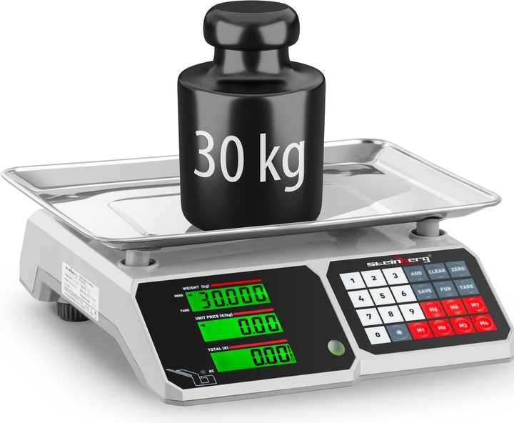 Produktbild Steinberg Kontrollwaage LCD Profi Ladenwaage Preiswaage 30Kg 1G Marktwaage Tischwaage