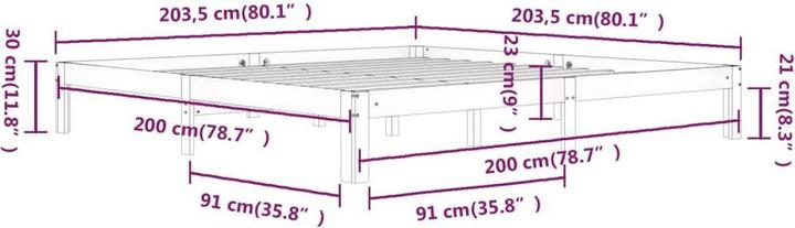 Image du produit vidaXL Bettrahmen (200 x 200 cm)