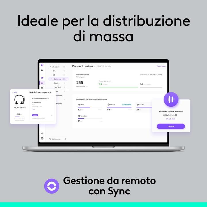 Actual product image Logitech USB Headset Stereo H570e (Cable, USB-A, Microsoft teams)