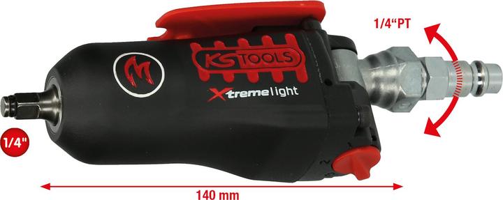 Produktbild KS Tools 1/4" MONSTER Xtremelight Mini-Druckluft-Schlagschrauber, 108 Nm, 109 dbA