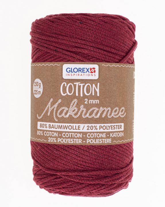 Actual product image Glorex Wool Macramé Cotton 2 mm, 250g, Bordeaux (225 m)