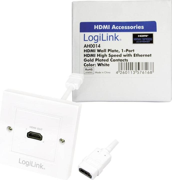 Produktbild LogiLink AV HDMI-Adapter – HDMI-Baltas (AH0014) (0.18 m, HDMI)