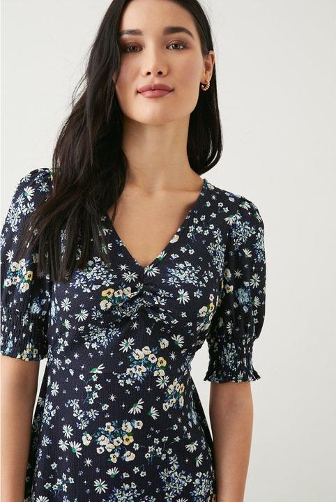 Image du produit Dorothy Perkins Ditsy Print Manchette froncée Petite robe midi (34)