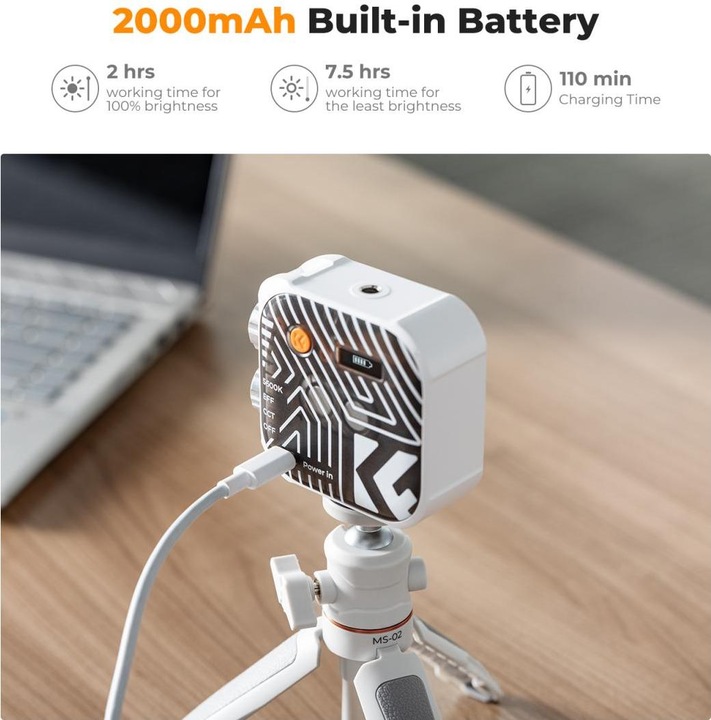 Produktbild K&F Concept Dual Color Temperature LED Video Ligtht, Built-in 2000mA battery (White) (Videoleuchte)