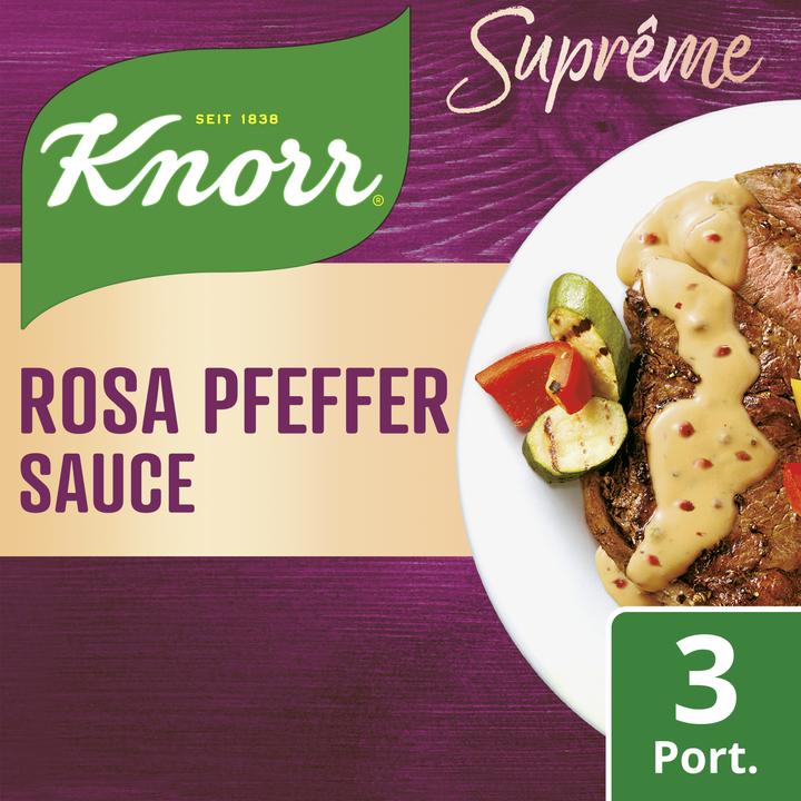 Immagine prodotto Knorr Salsa al pepe rosa Suprême in bustina, salsa cremosa finemente sintonizzata con le erbe (39 g)