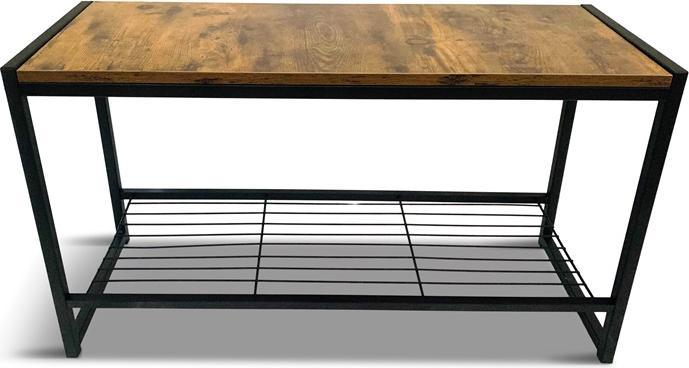 Productafbeelding Domoletti Bench Arina, black/wood, 800 mm x 300 mm x 450 mm (30 cm)