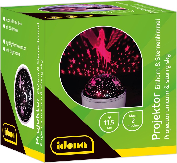 Produktbild Idena LED Projektor Einhorn Sternenhimmel 11,5x11,5x13cm