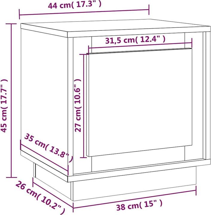 Immagine prodotto vidaXL Nachttisch (44 x 35 x 45 cm)