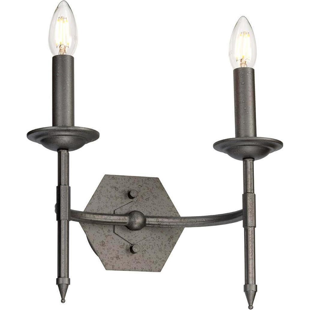 Elstead Lighting, Kronleuchter, Crown Wandleuchte E14 2-fach Eisernes Tor-Farbe