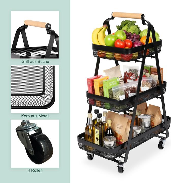 Produktbild Relaxdays Rollwagen 3 Ebenen