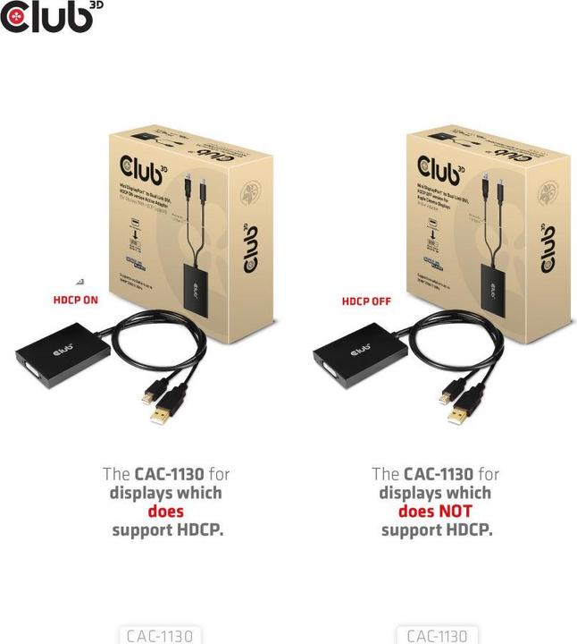 Actual product image Club 3D CAC-1130 (Mini DP, USB-A, 6.10 cm)