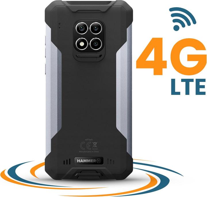 Image du produit Hammer Construction (128 Go, Noir, 6", Double SIM hybride + eSIM, 4G)