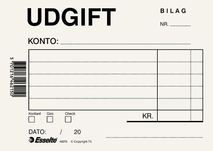 Produktbild Esselte udgiftsblok A6 100 ark blå (100x)