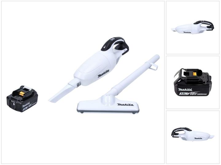 Makita DCL 181 FF1 W Akku Staubsauger 18 V Weiss + 1x Akku 3,0 Ah - ohne Ladegerät