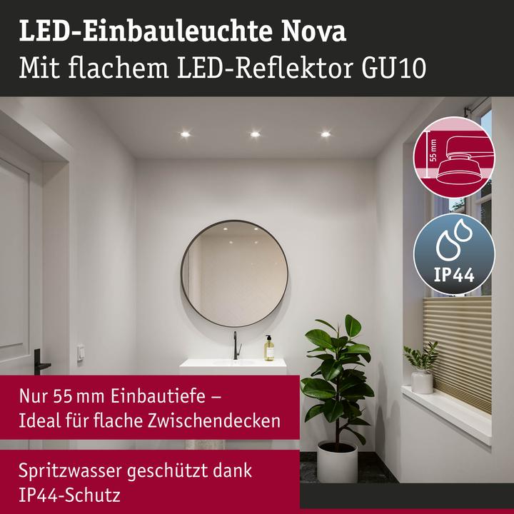 Produktbild Paulmann 92312 Nova LED-Einbauleuchte GU10 4.9 W Weiss (matt) (550 lm, GU10)