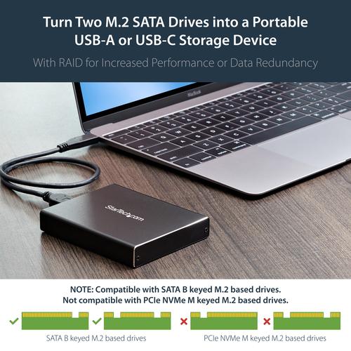 Image du produit StarTech Boîtier De Lecteur HDD Double Slot (M.2 2230, M.2 2242, M.2 2260, M.2)