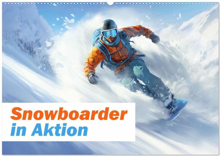 Image du produit Snowboarder in Aktion (Wandkalender 2025 DIN A2 quer), Monatskalender (A2)
